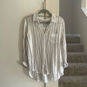Rails collared shirt, size medium. Blue and white striped